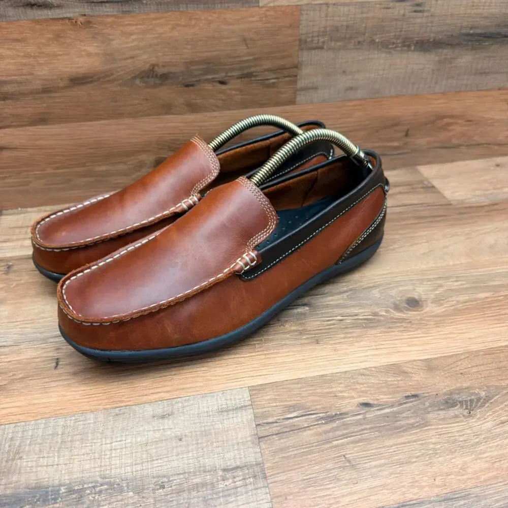 LL Bean Size 10.5 Brown Two Tone Brown Slip On Driving Shoes Loafers shoes